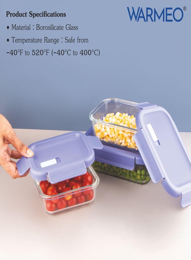 WARMEO مجموعة هدايا وارميو بوروفريش المكونة من 3 قطع من حاويات التخزين الزجاجية المصنوعة من زجاج البوروسيليكات (1050 مل، 650 مل، 400 مل) | مانعة للتسرب، آمنة للاستخدام في الميكروويف وغسالة الصحون، صناديق تخزين للثلاجة للخضراوات والبقوليات والتوابل والوجبات الخفيفة - Image 3